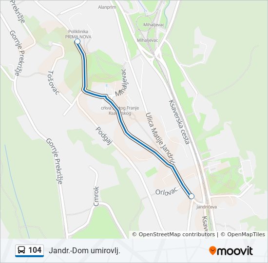 104 Route Schedules Stops Maps Dom Umirovlj Updated