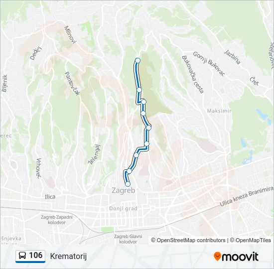 106 Bus Line Map