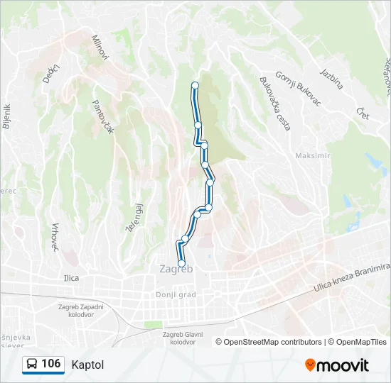 106 Bus Line Map