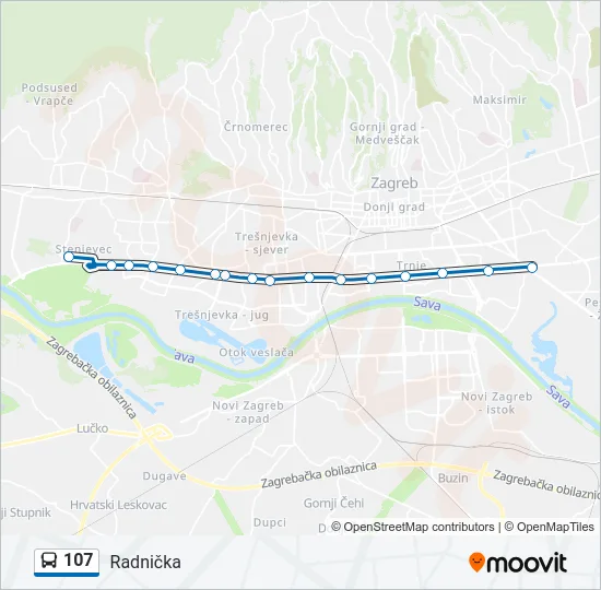 107 Bus Line Map