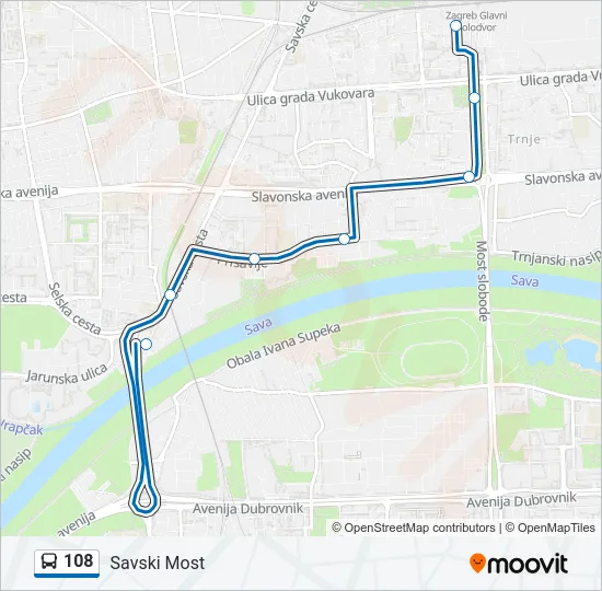 108 Bus Line Map