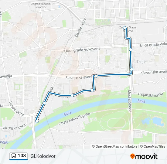 108 Bus Line Map