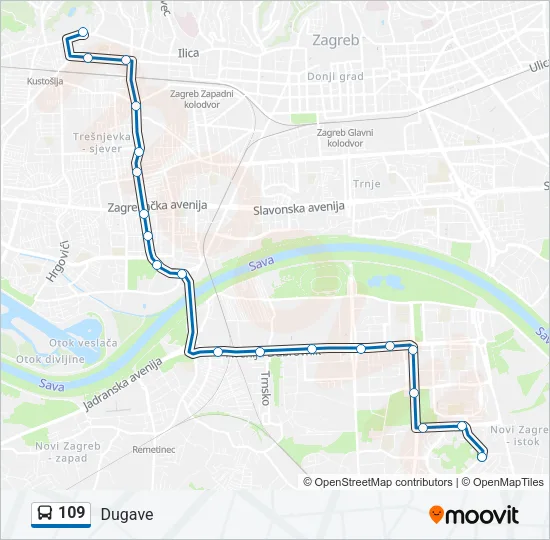 109 Bus Line Map