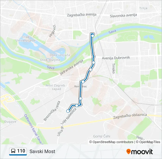 110 Bus Line Map