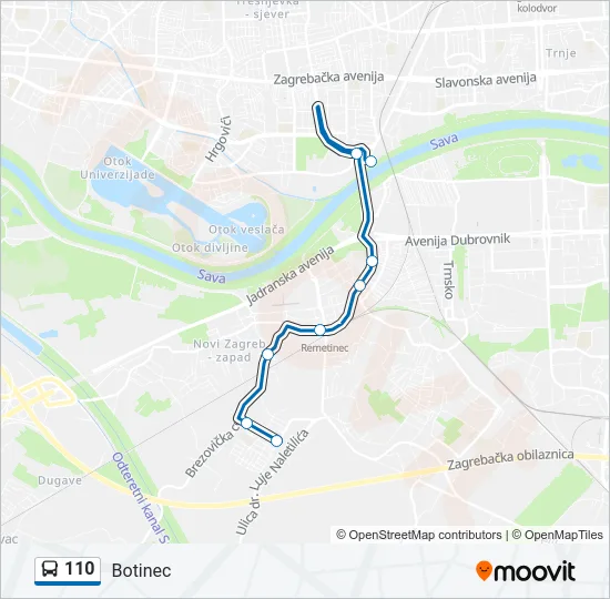 110 Bus Line Map