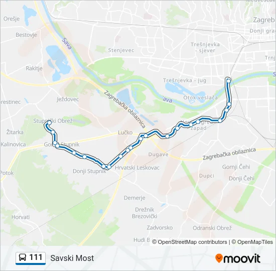 111 Bus Line Map