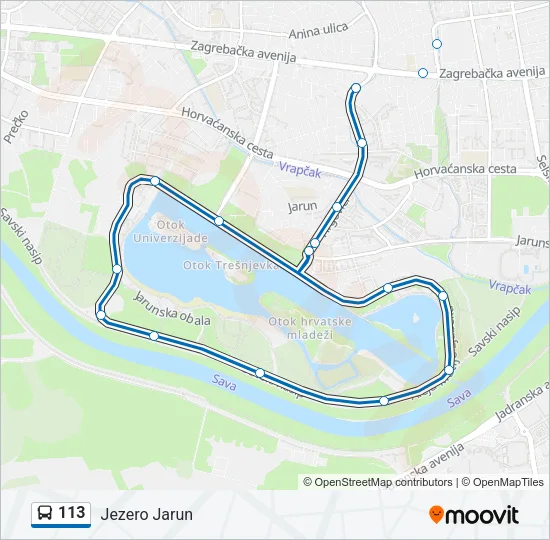 113 Bus Line Map