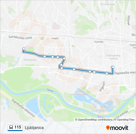 115 Bus Line Map