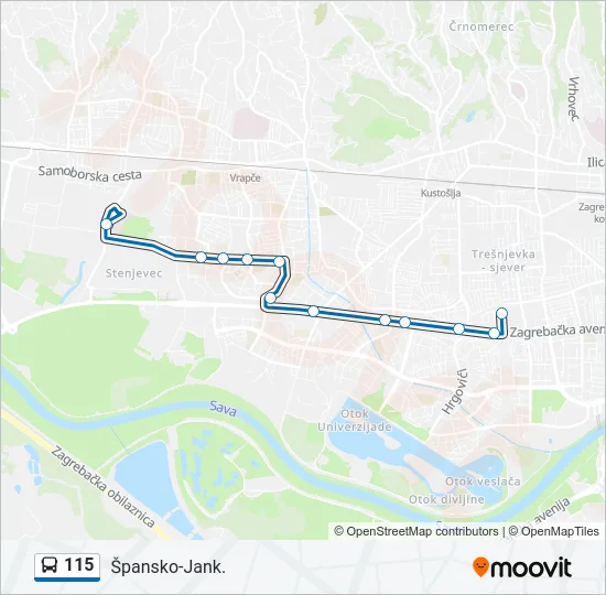 115 Bus Line Map