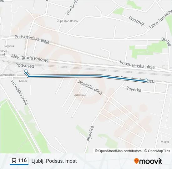 116 Bus Line Map