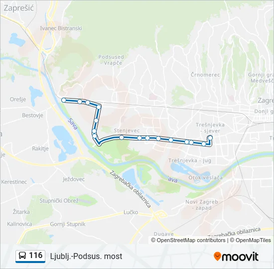 116 Bus Line Map