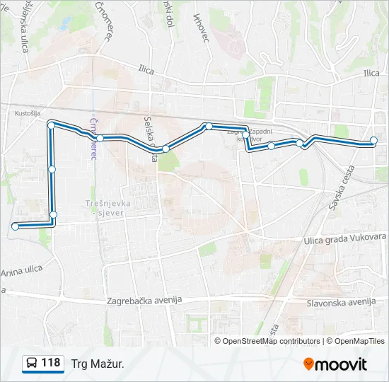 118 Bus Line Map