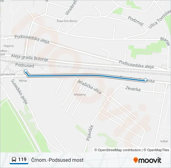 119 Bus Line Map