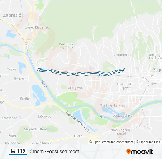 119 Bus Line Map