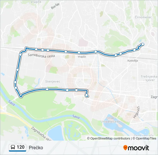 120 Bus Line Map