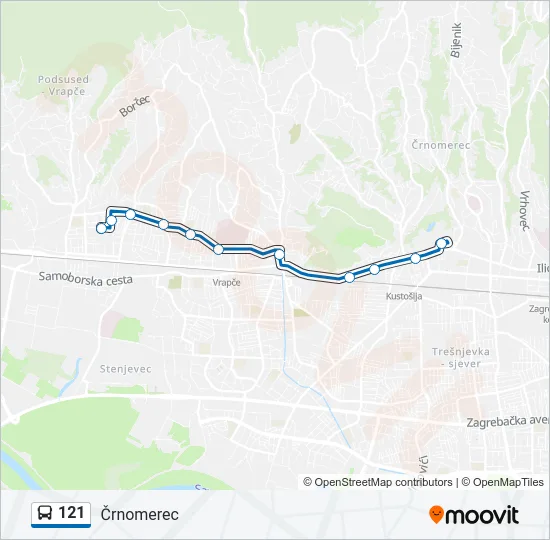 121 Bus Line Map