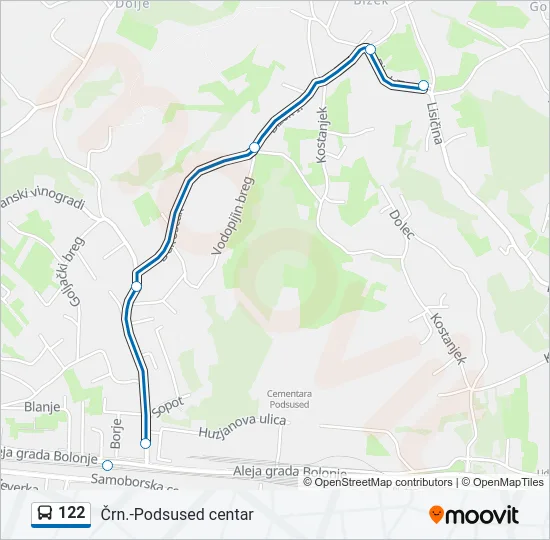 122 Bus Line Map