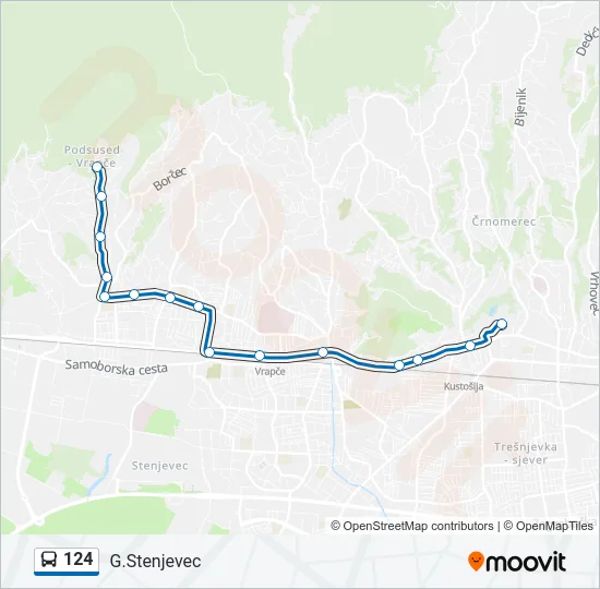 124 Bus Line Map
