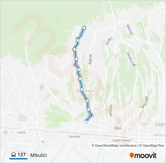 127 Bus Line Map
