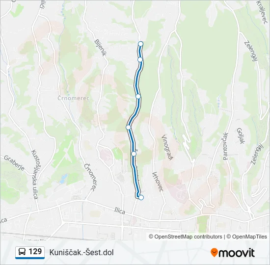 129 Bus Line Map