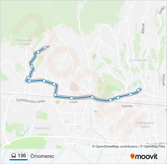 130 Bus Line Map