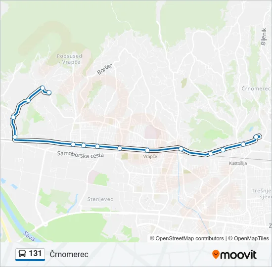 131 Bus Line Map