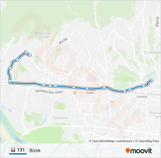 131 Bus Line Map