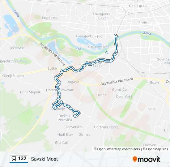 132 Bus Line Map