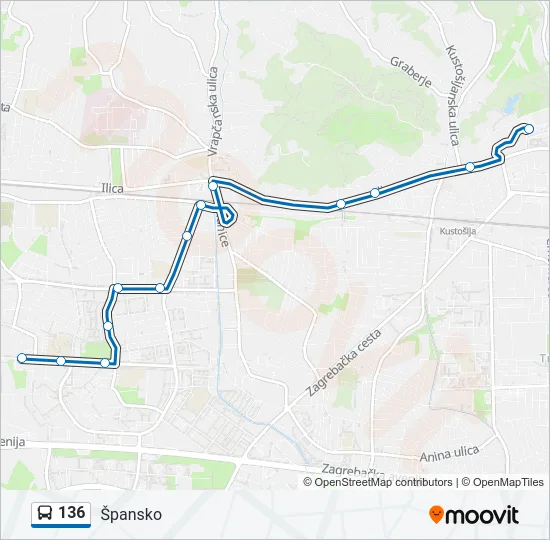 136 Bus Line Map