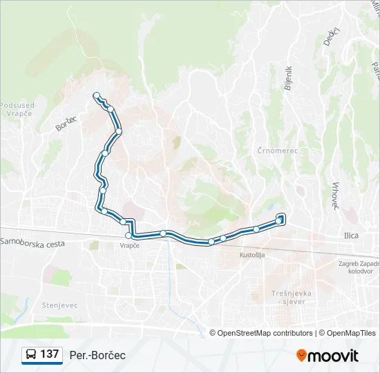 137 Bus Line Map