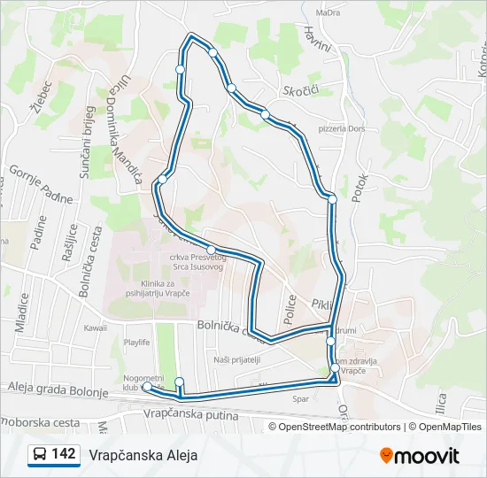 142 Bus Line Map