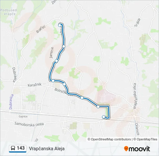 143 Bus Line Map