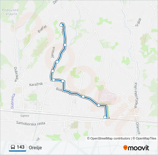 143 Bus Line Map
