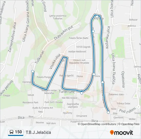 150 Bus Line Map