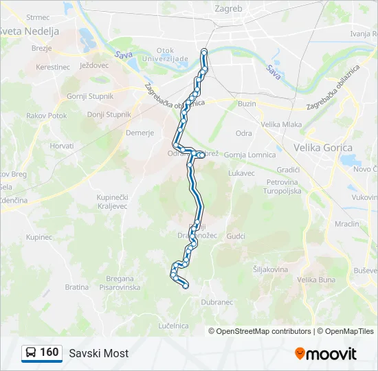 160 Bus Line Map