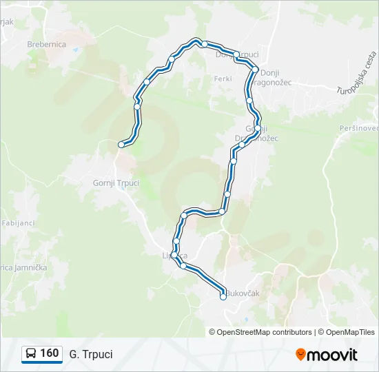 160 Bus Line Map