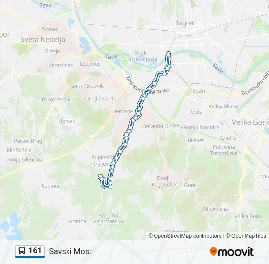 161 Bus Line Map