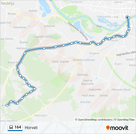 164 Bus Line Map