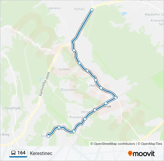 164 Bus Line Map