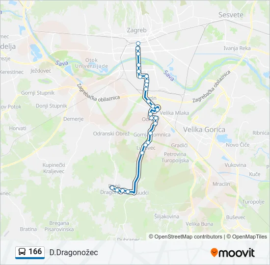 166 Bus Line Map