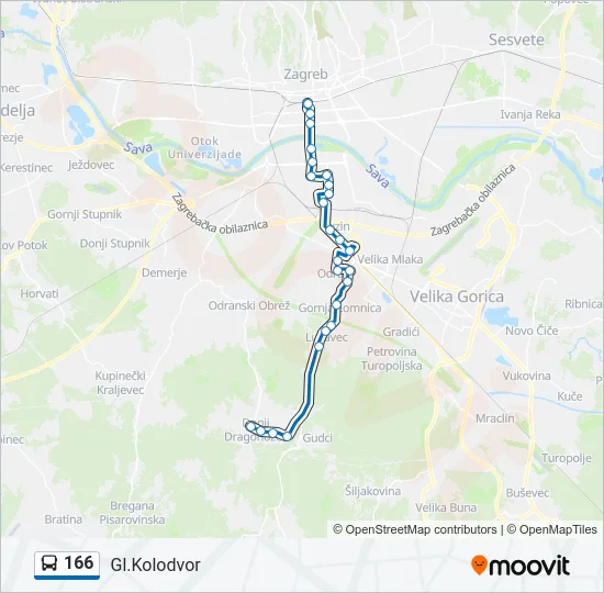 166 Bus Line Map