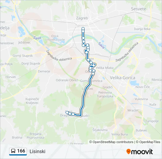 166 Bus Line Map