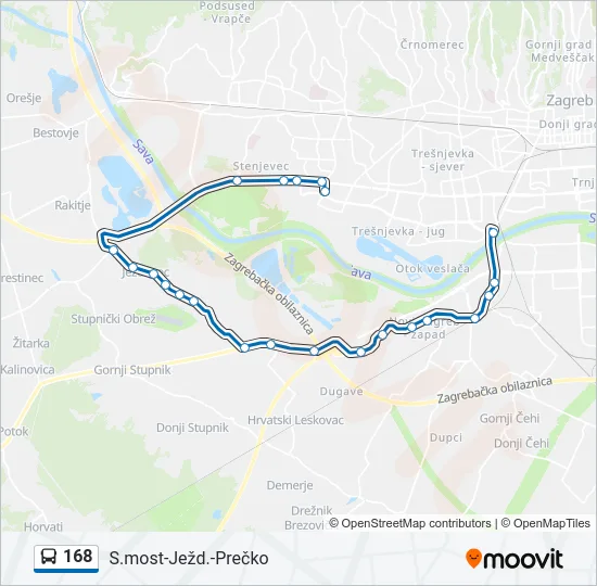 168 Bus Line Map