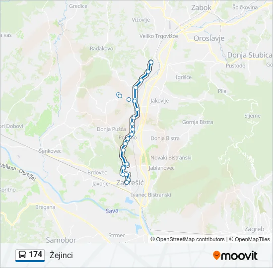 174 Bus Line Map