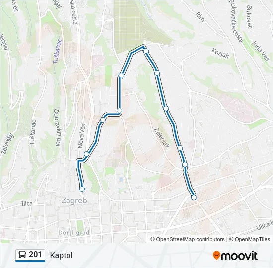 201 Bus Line Map