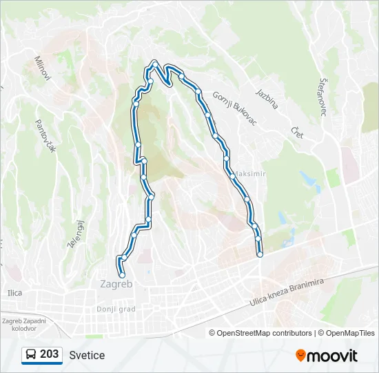 203 Bus Line Map