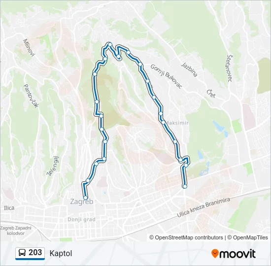 203 Bus Line Map