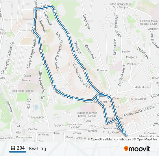 204 Bus Line Map