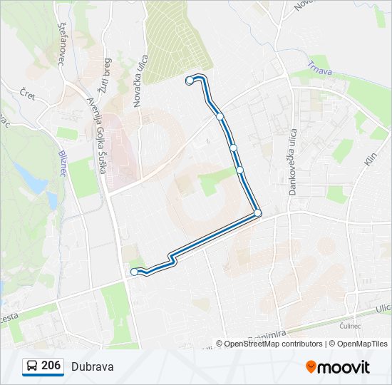 206 bus Line Map