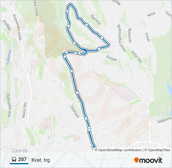 207 Bus Line Map